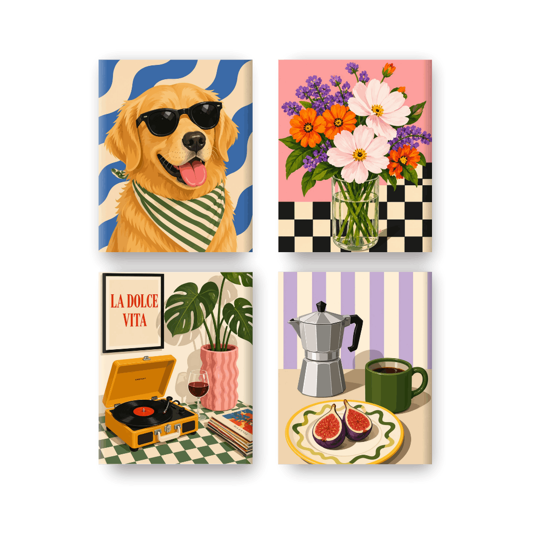 4 Mini Paintings - Good Life Set