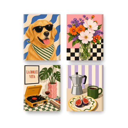 4 Mini Paintings - Good Life Set