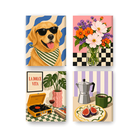 4 Mini Paintings - Good Life Set