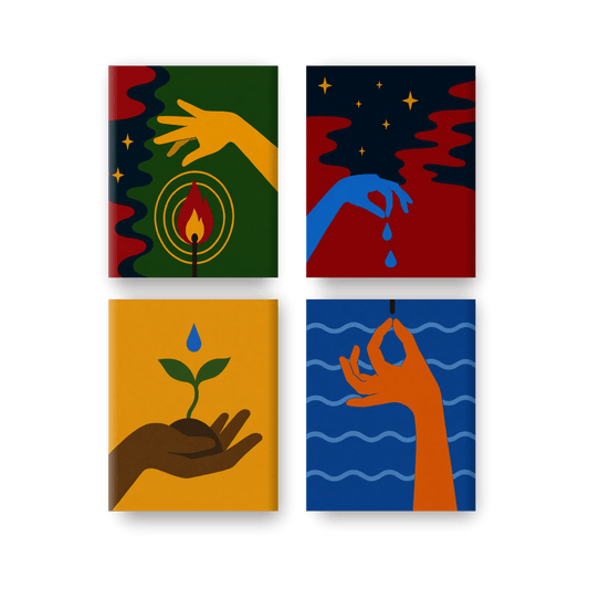 4 Mini Paintings - 4 Elements Set