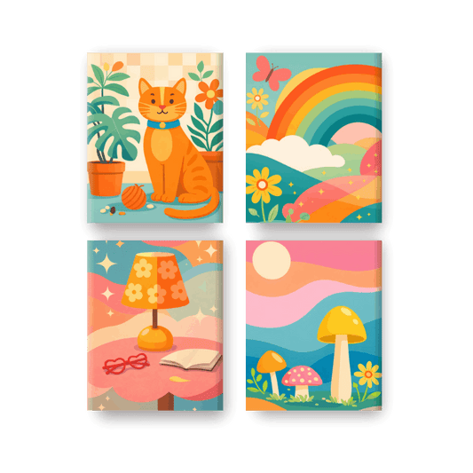 4 Mini Paintings - Rainbow Dreams Set