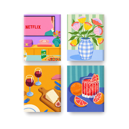 4 Mini Paintings - Cozy Moments Set
