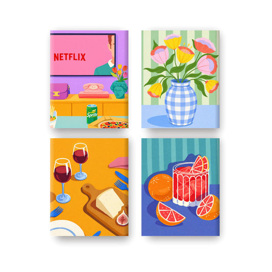 4 Mini Paintings - Cozy Moments Set