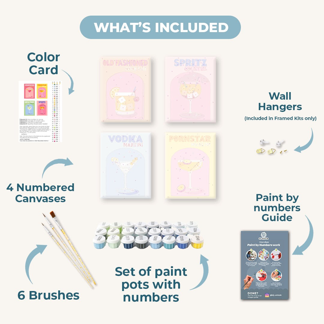 4 Mini Paintings - Sunny Escape Set