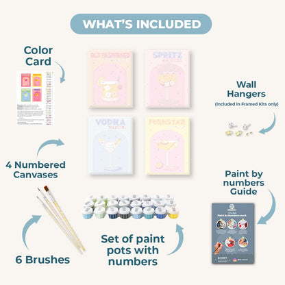 4 Mini Paintings - Sunny Escape Set