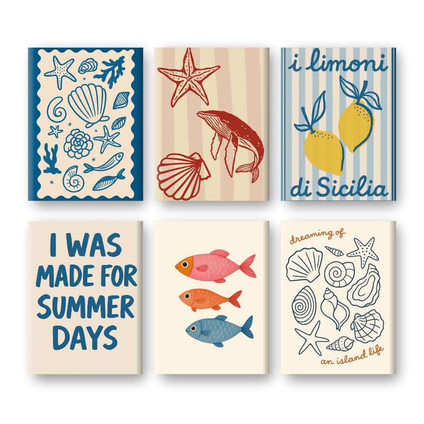 6 Mini Paintings - Beachlife Set