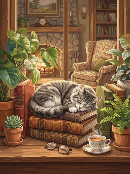 Library Cat Slumber