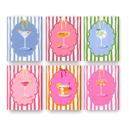 6 Mini Paintings - Trendy Cocktails Set