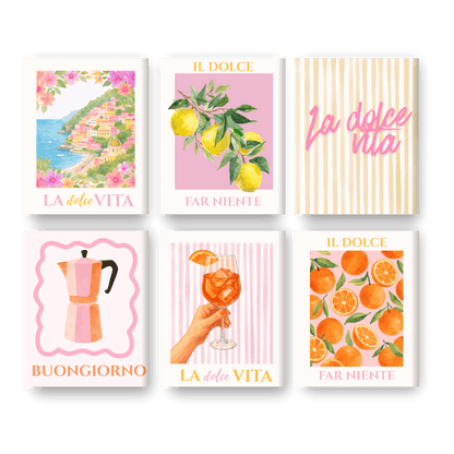 6 Mini Paintings - Pink Dolce Vita Set