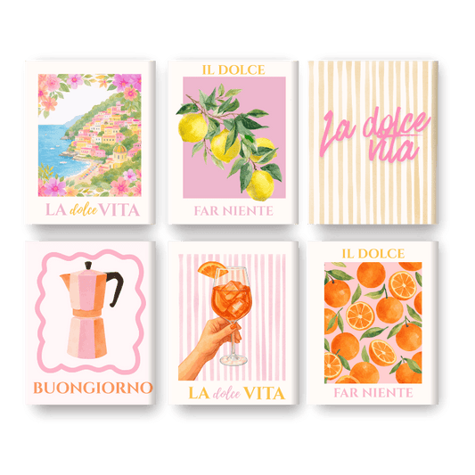 6 Mini Paintings - Pink Dolce Vita Set