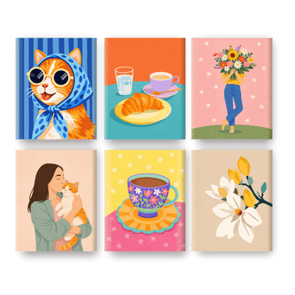 6 Mini Paintings - Charming Moments Set