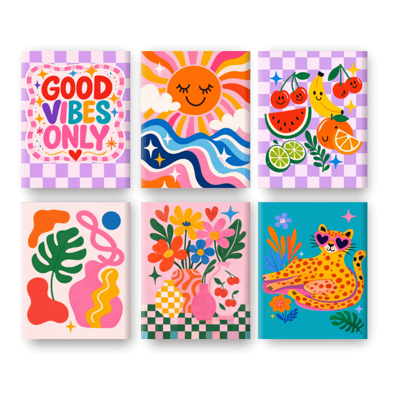6 Mini Paintings - Good Vibes Only Set