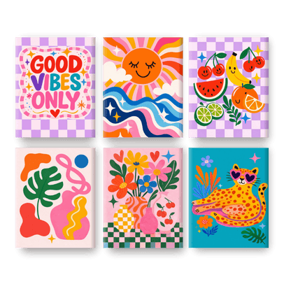 6 Mini Paintings - Good Vibes Only Set