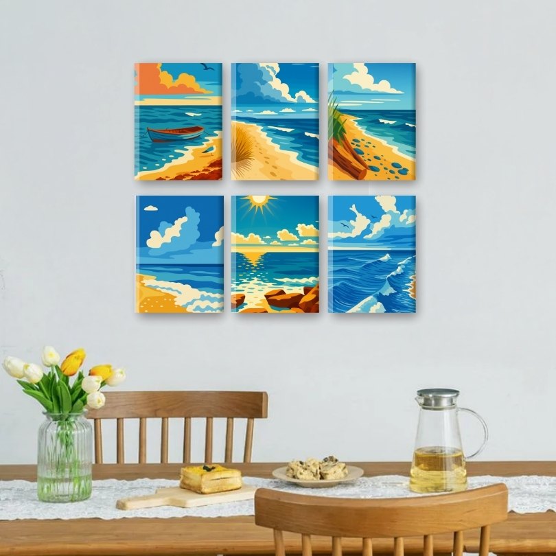 6 Mini Paintings - Seashore Set