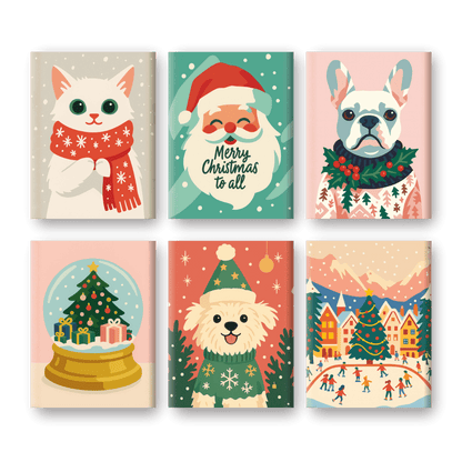 6 Mini Paintings - Cold Christmas Set