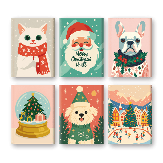 6 Mini Paintings - Cold Christmas Set