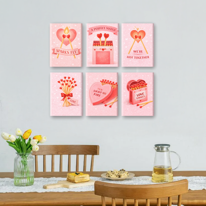 6 Mini Paintings - A Perfect Match Set
