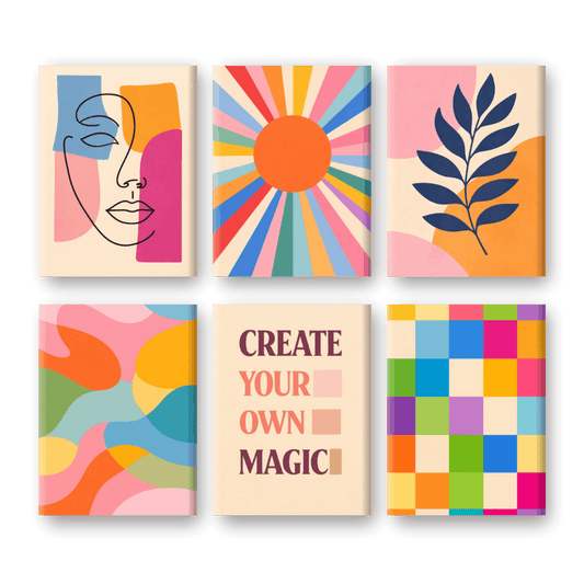 6 Mini Paintings - Abstract Harmony Set