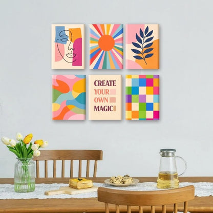 6 Mini Paintings - Abstract Harmony Set