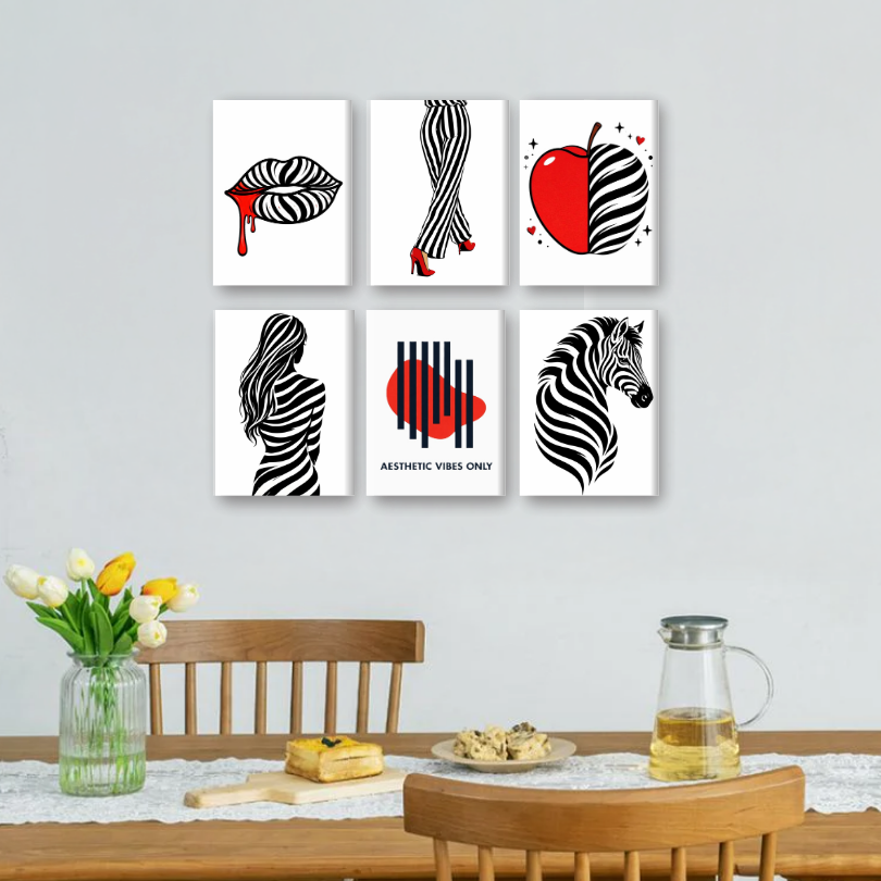 6 Mini Paintings - Aesthetic Vibes Set