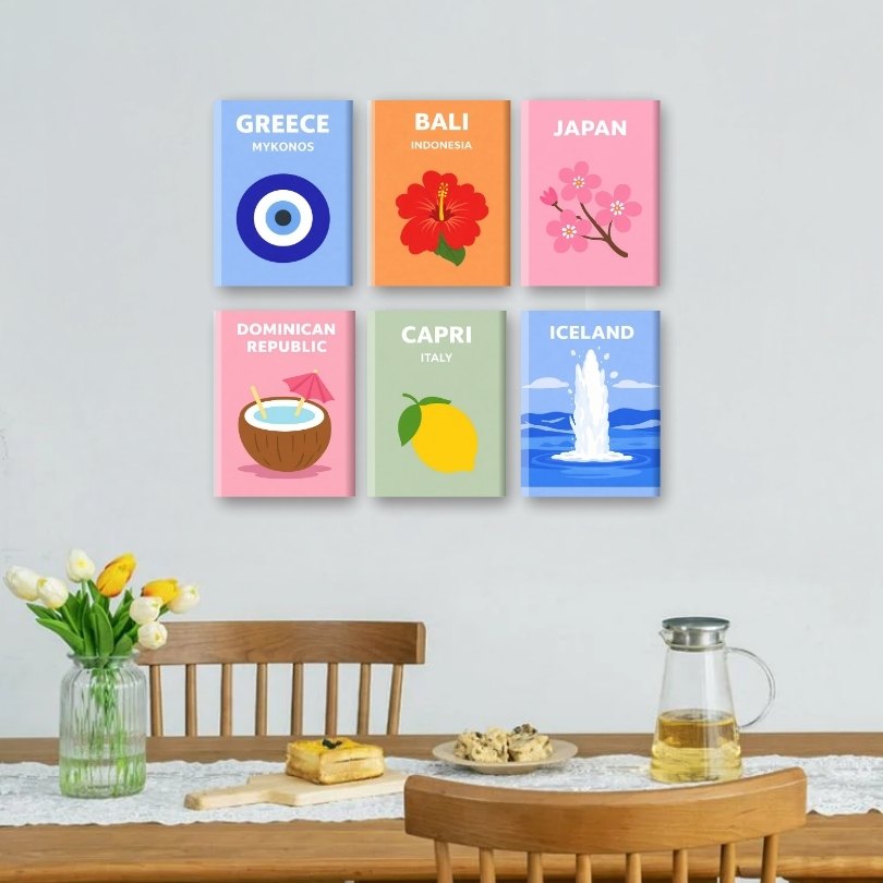6 Mini Paintings - Around The World Set