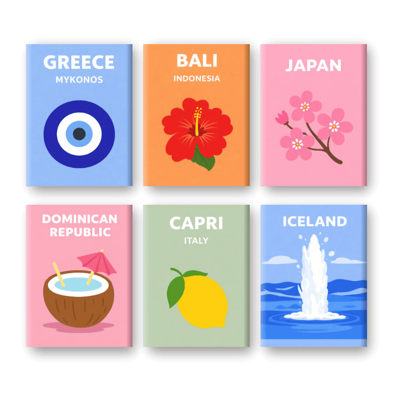 6 Mini Paintings - Around The World Set