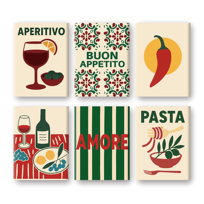 6 Mini Paintings - Buon Appetito Set