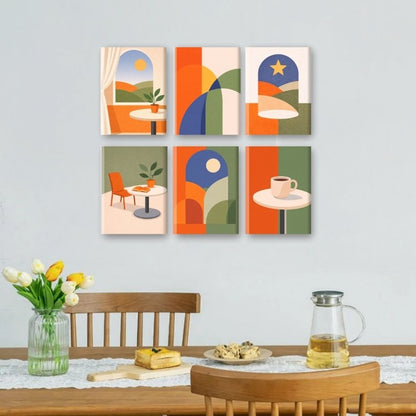 6 Mini Paintings - Calm Geometry Set