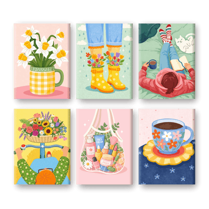 6 Mini Paintings - Calm & Cozy Set