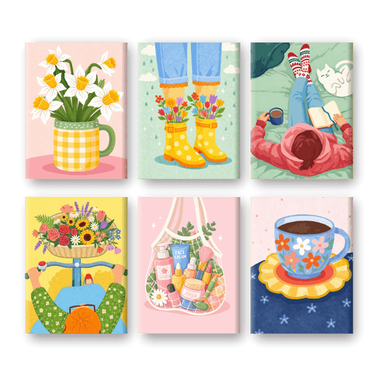 6 Mini Paintings - Calm & Cozy Set
