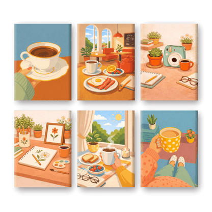 6 Mini Paintings - Coffee Rituals Set