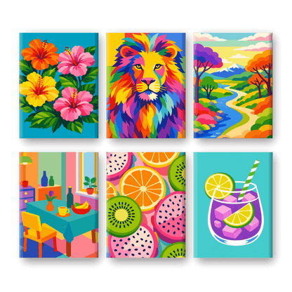 6 Mini Paintings - Color Explosion Set