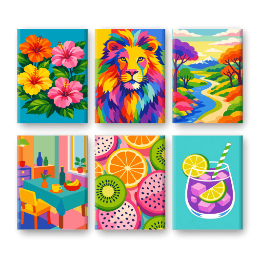 6 Mini Paintings - Color Explosion Set