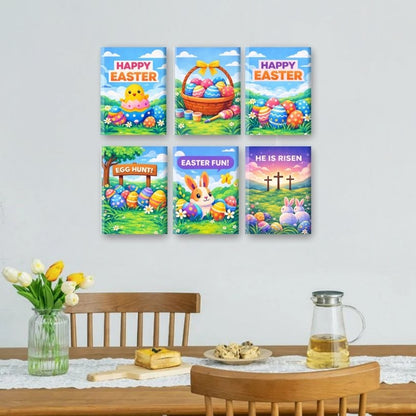 6 Mini Paintings - Colorful Easter Set