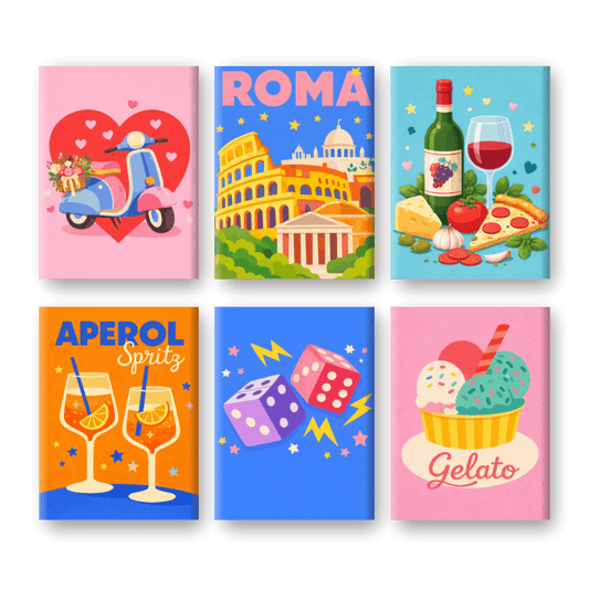 6 Mini Paintings - Colorful Italy Set