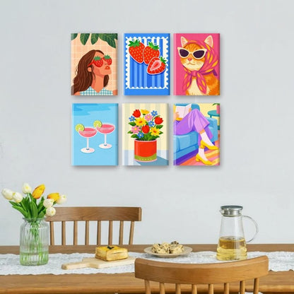6 Mini Paintings - Colorfull Pop Set
