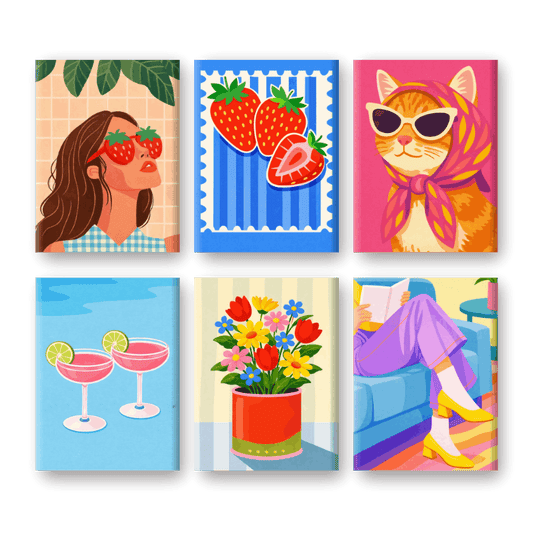 6 Mini Paintings - Colorfull Pop Set