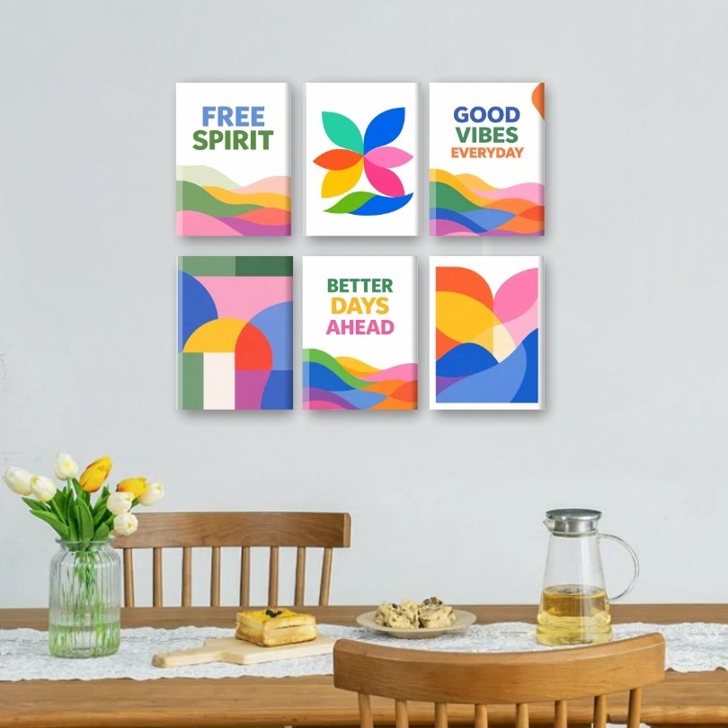 6 Mini Paintings - Colorful & Abstract Set