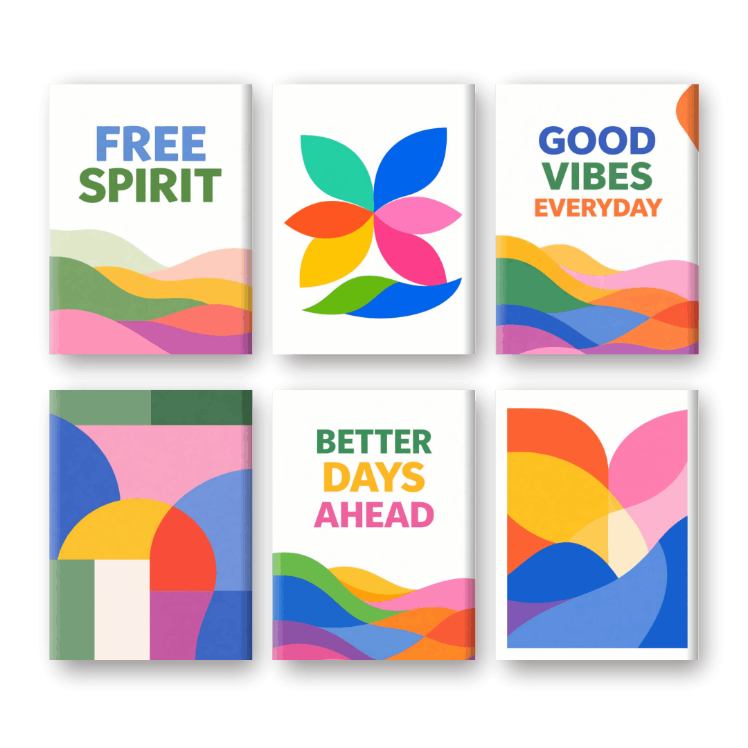 6 Mini Paintings - Colorful & Abstract Set