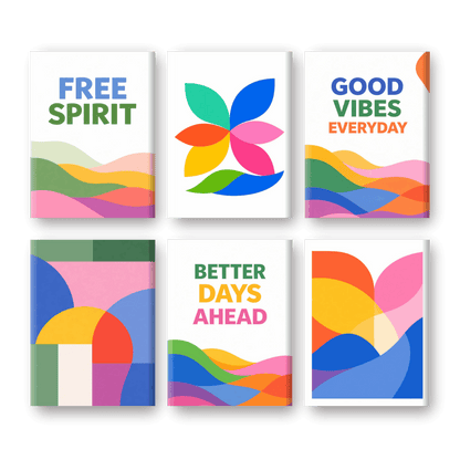 6 Mini Paintings - Colorful & Abstract Set