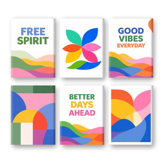 6 Mini Paintings - Colorful & Abstract Set