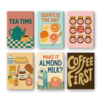 6 Mini Paintings - Cozy Morning Set