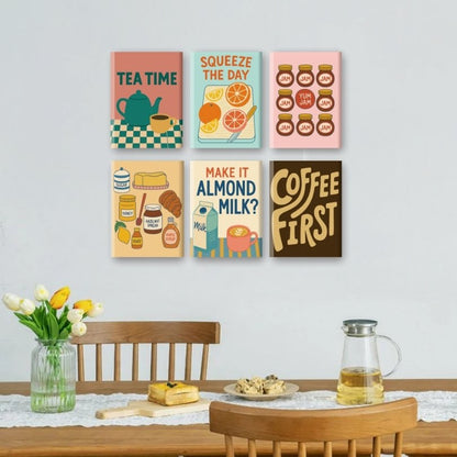 6 Mini Paintings - Cozy Morning Set