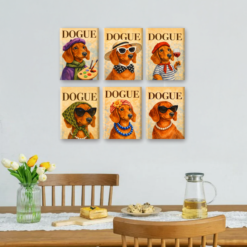 6 Mini Paintings - Dogue Set