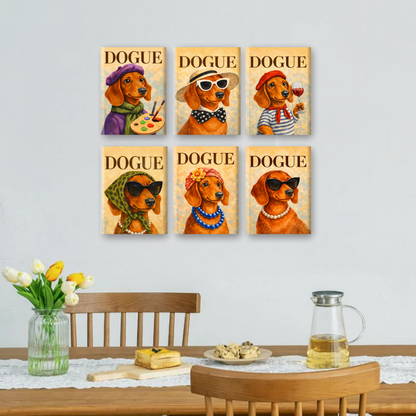 6 Mini Paintings - Dogue Set