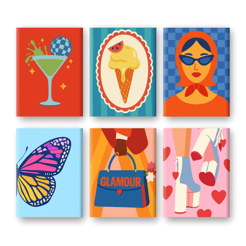 6 Mini Paintings - Glamour Set