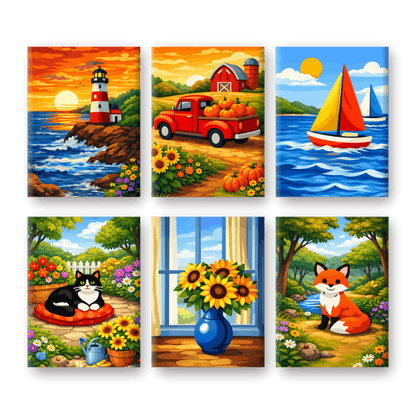 6 Mini Paintings - Gorgeus Landscapes Set