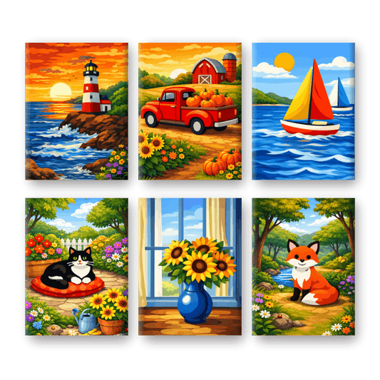 6 Mini Paintings - Gorgeus Landscapes Set