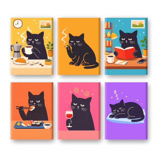 6 Mini Paintings - Grumpy Cat Set