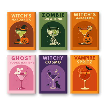 6 Mini Paintings - Halloween Cocktails Set